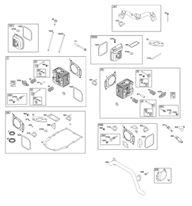 Cylinder Head Group Diagram and Parts List for 389575-0003-E1 200000 - 399999 Briggs and Stratton Engine